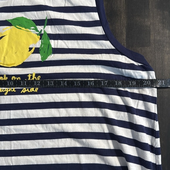 Kate Spade Navy Stripe Lemon Bright Side Tank Dress Size XL - Picture 5 of 6
